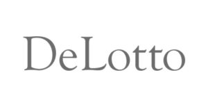 DeLotto gray serif logo on white background
